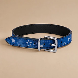 Collar Ajustable Talla XS – Estampado Azul