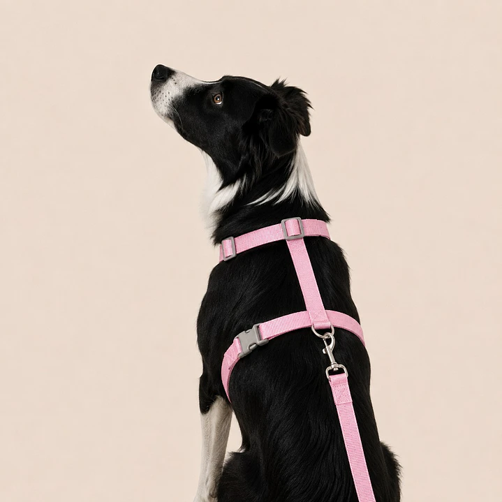 Set Arnés de Tela para Perros Talla L Rosado 1