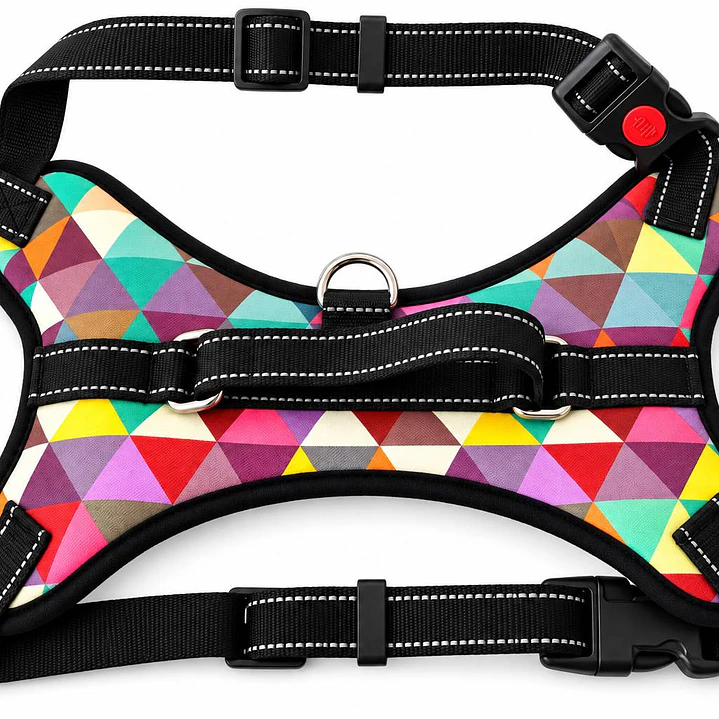 Arnés Chaleco Acolchado para Perros Talla XL – Triángulos de Colores 2