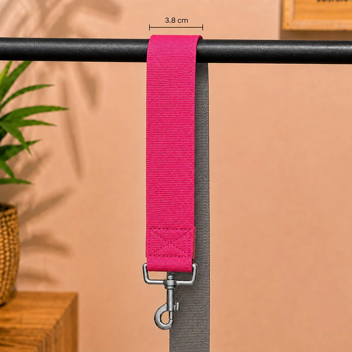 Correa Ancha para Perros 6mts Rosado y Gris 3