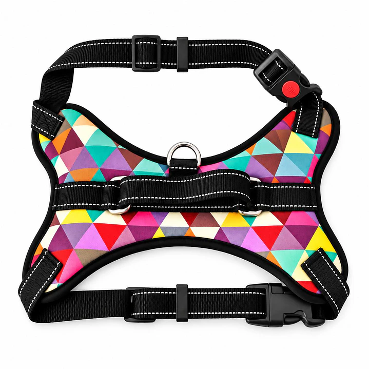 Arnés Chaleco Acolchado para Perros Talla XL – Triángulos de Colores 2