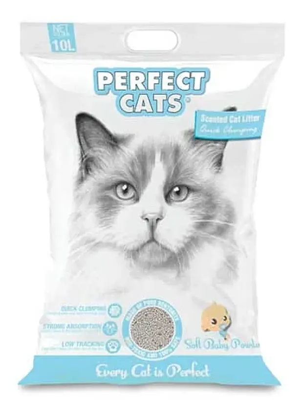 Perfectcats Arena Aroma Baby Powder 7 Kilo - Arena Premium Aglutinante y control de Olores 1