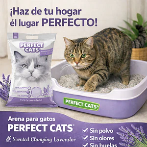 Perfectcats Arena Aroma Lavanda 7 Kg - Arena Premium Aglutinante y control de Olores