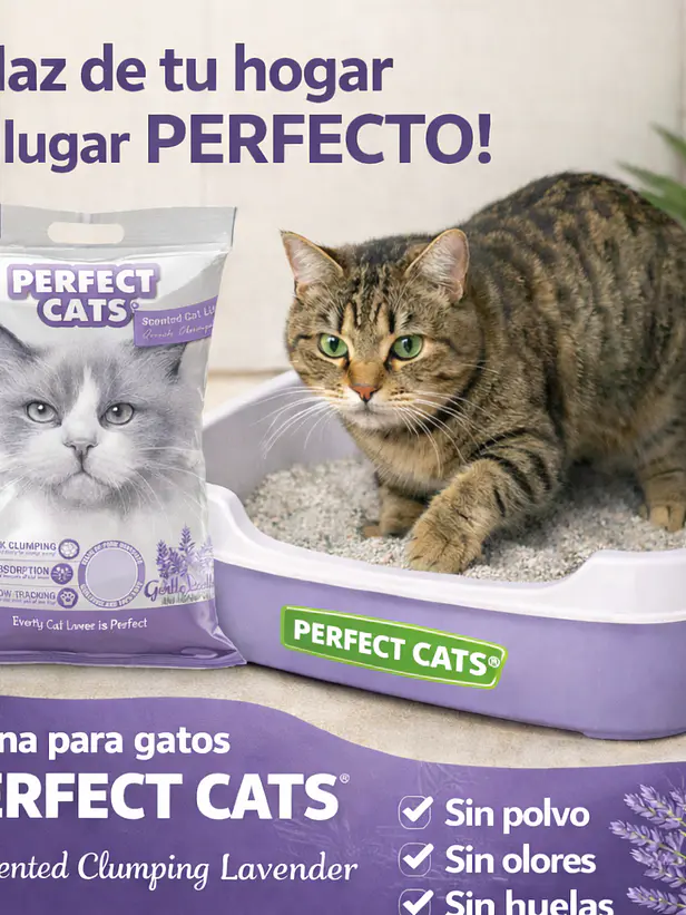 Perfectcats Arena Aroma Lavanda 7 Kg - Arena Premium Aglutinante y control de Olores 2