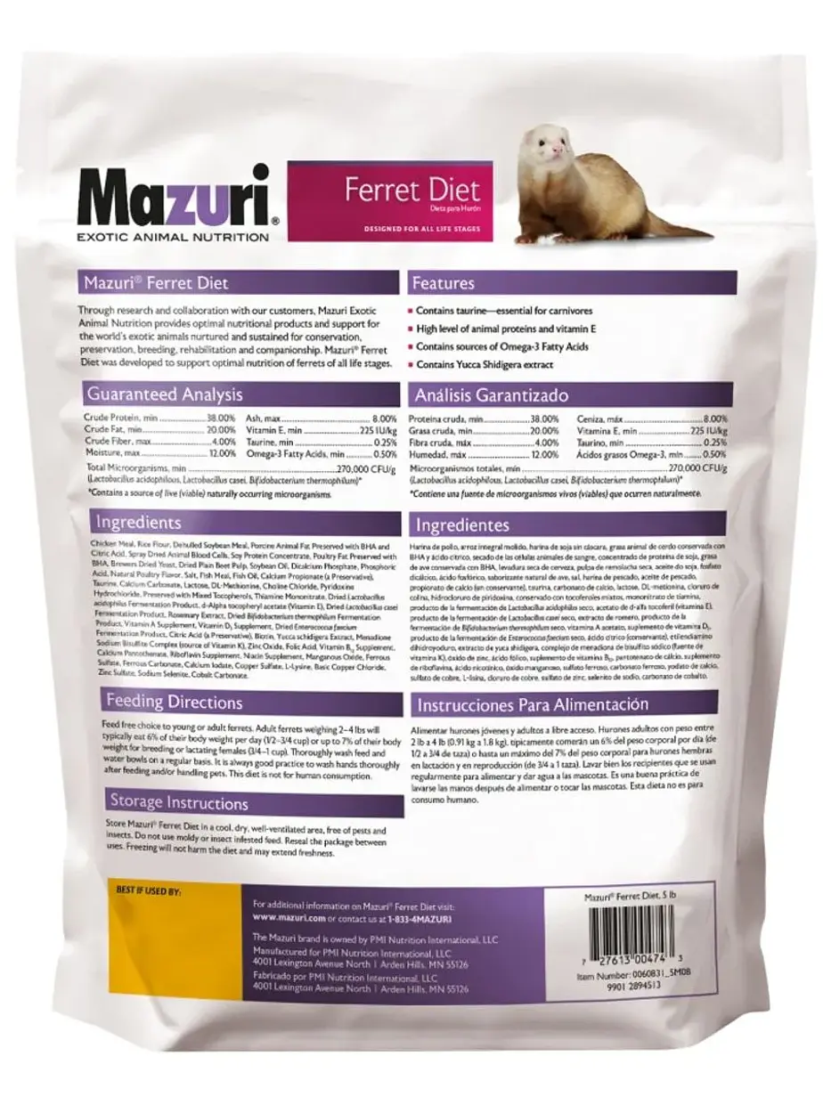 Mazuri Alimento para Ferret Huron 2,26 Kg 2