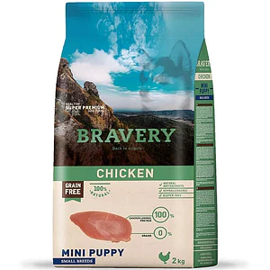 Bravery Perro Mini Puppy Pollo – Alimento Super Premium Grain Free para Cachorros