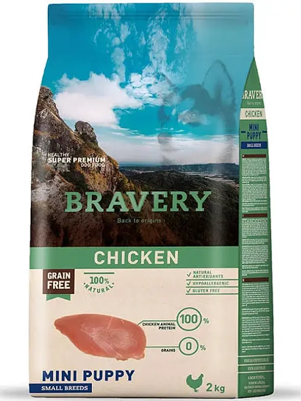 Bravery Perro Mini Puppy Pollo – Alimento Super Premium Grain Free para Cachorros 1