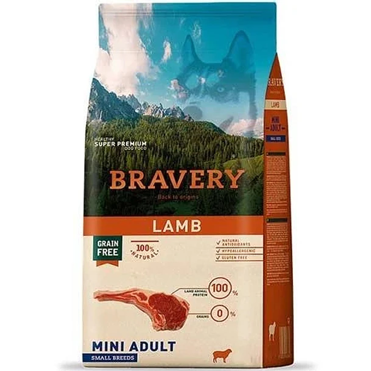 Bravery Perro Mini Adulto Cordero – Alimento Super Premium Grain Free para Razas Pequeñas 1