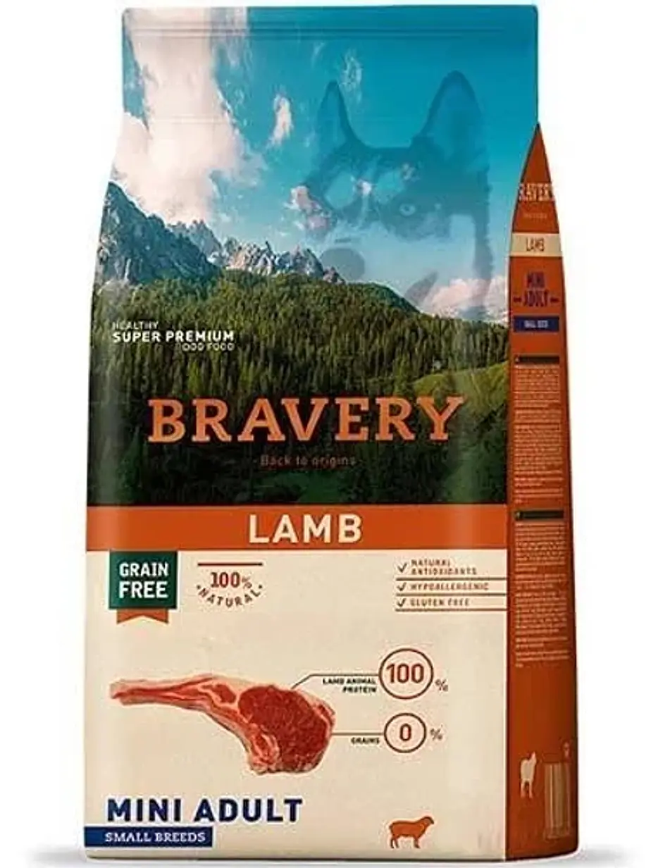 Bravery Perro Mini Adulto Cordero – Alimento Super Premium Grain Free para Razas Pequeñas 1