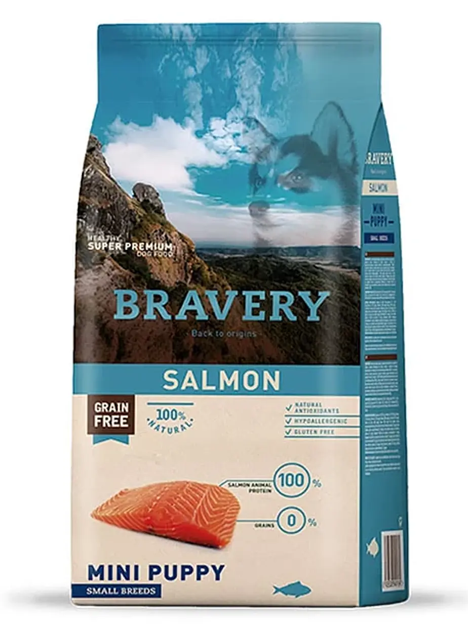 Bravery Perro Mini Puppy Sabor Salmon - Alimento Grain Free 1