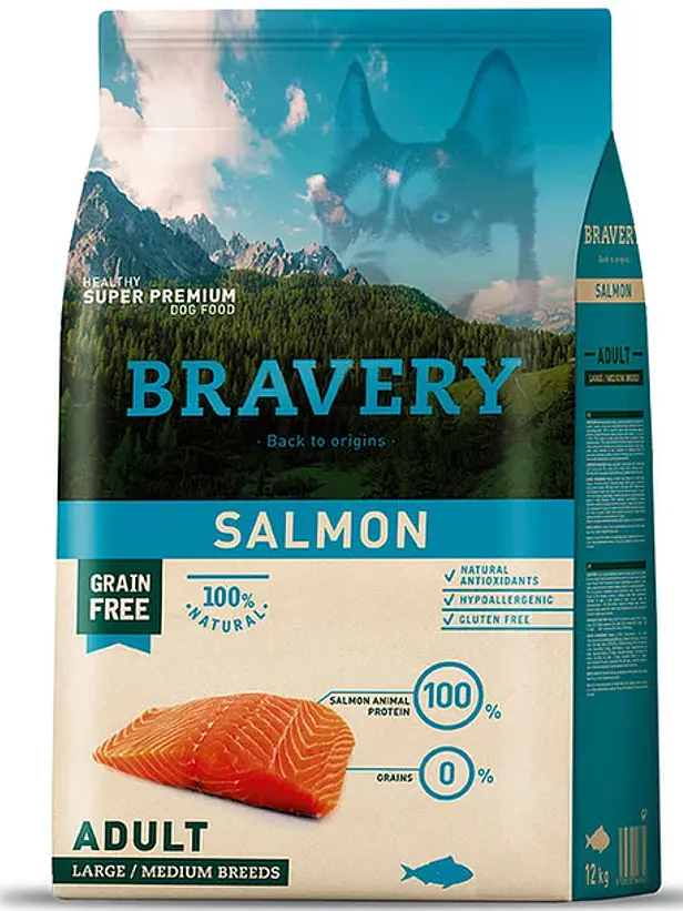 Bravery Perro Adulto Medium/Large Salmon  – Alimento Grain Free 1