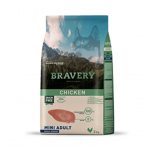 Bravery Perro Mini Adulto Pollo – Alimento Super Premium Grain Free