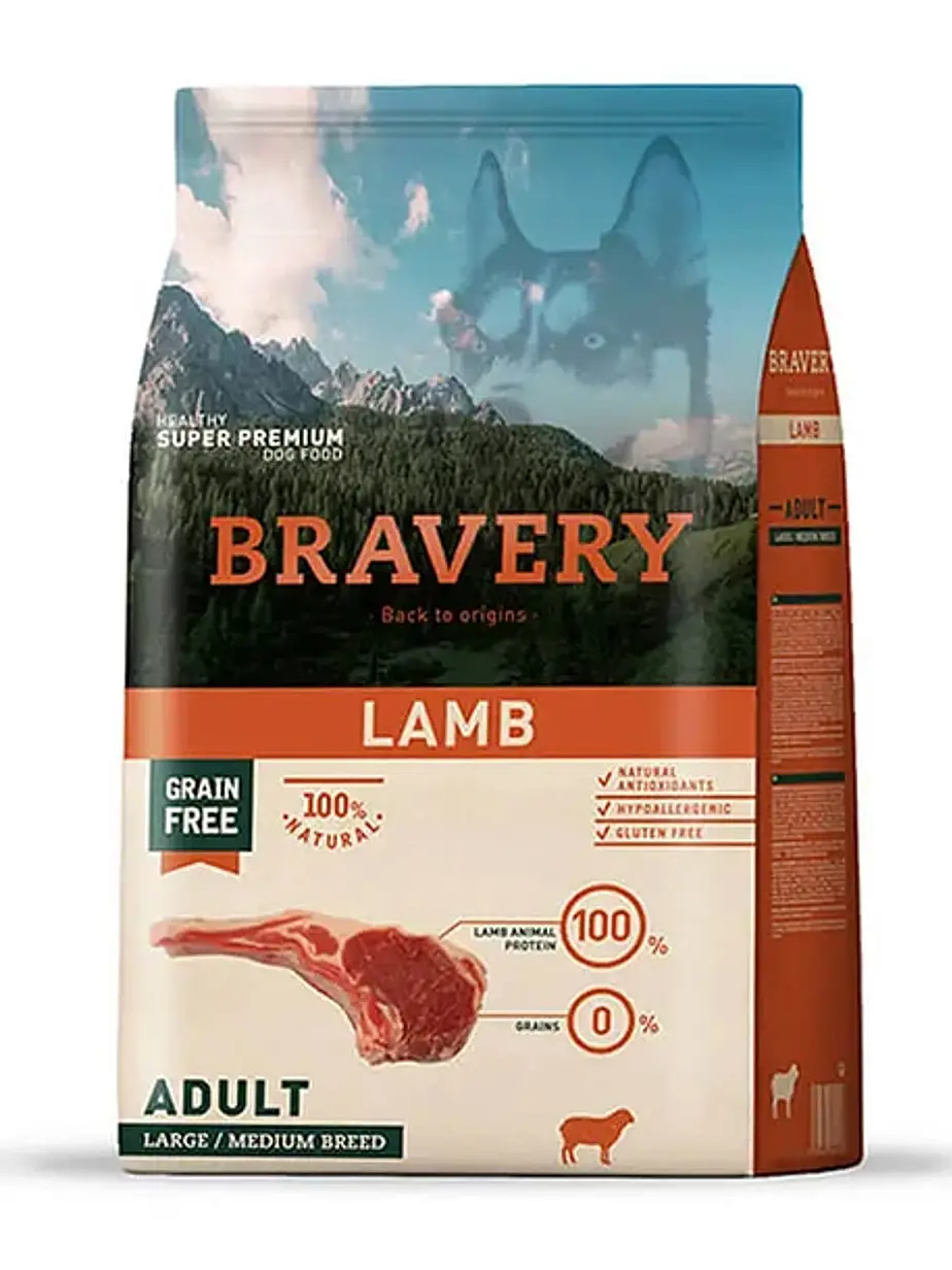 Bravery Perro Adulto Medium/Large Cordero – Alimento Grain Free 1