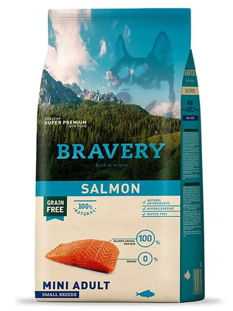 Bravery Perro Mini Adulto Salmon - Alimento Grain Free 1