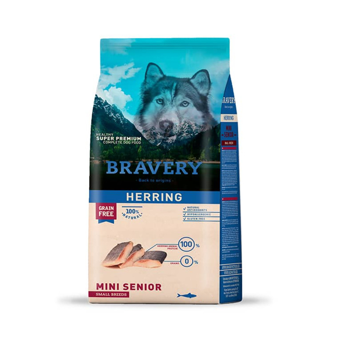 Bravery Perro Mini Adulto Senior Herring - Alimento Grain Free 1