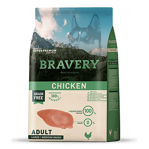 Bravery Perro Adulto Medium/Large Pollo - Alimento Grain Free
