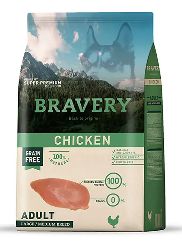 Bravery Perro Adulto Medium/Large Pollo - Alimento Grain Free 1