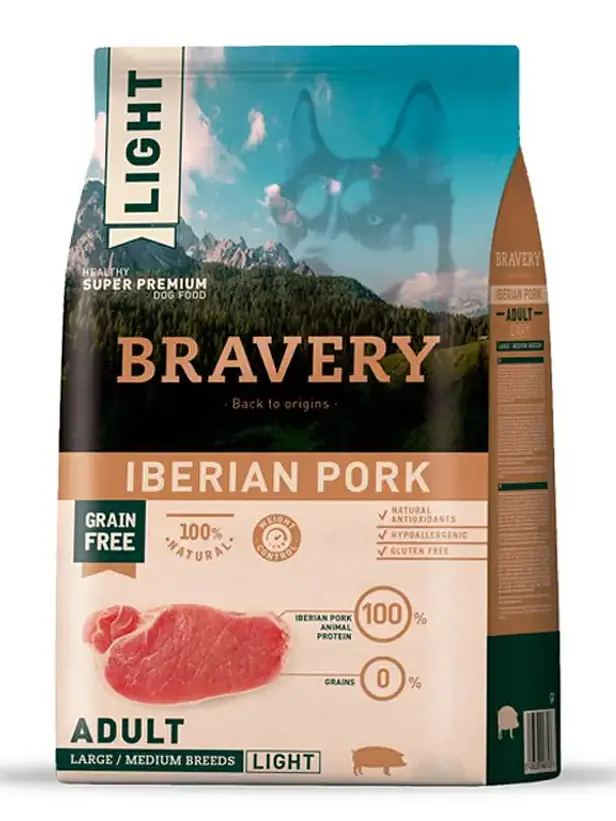 Bravery Perro Adulto Medium/Large Cerdo Light - Alimento Grain Free 1