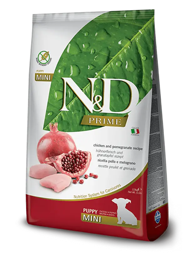 N&D Prime Perro Cachorro Mini Breeds Pollo y Granada 1