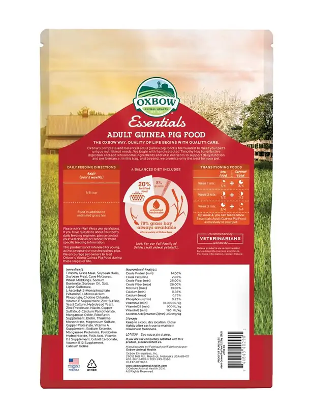 Alimento Oxbow Essentials para Cuy Adulto 2.25 Kilo - Alimento Premium Para Cuy 2