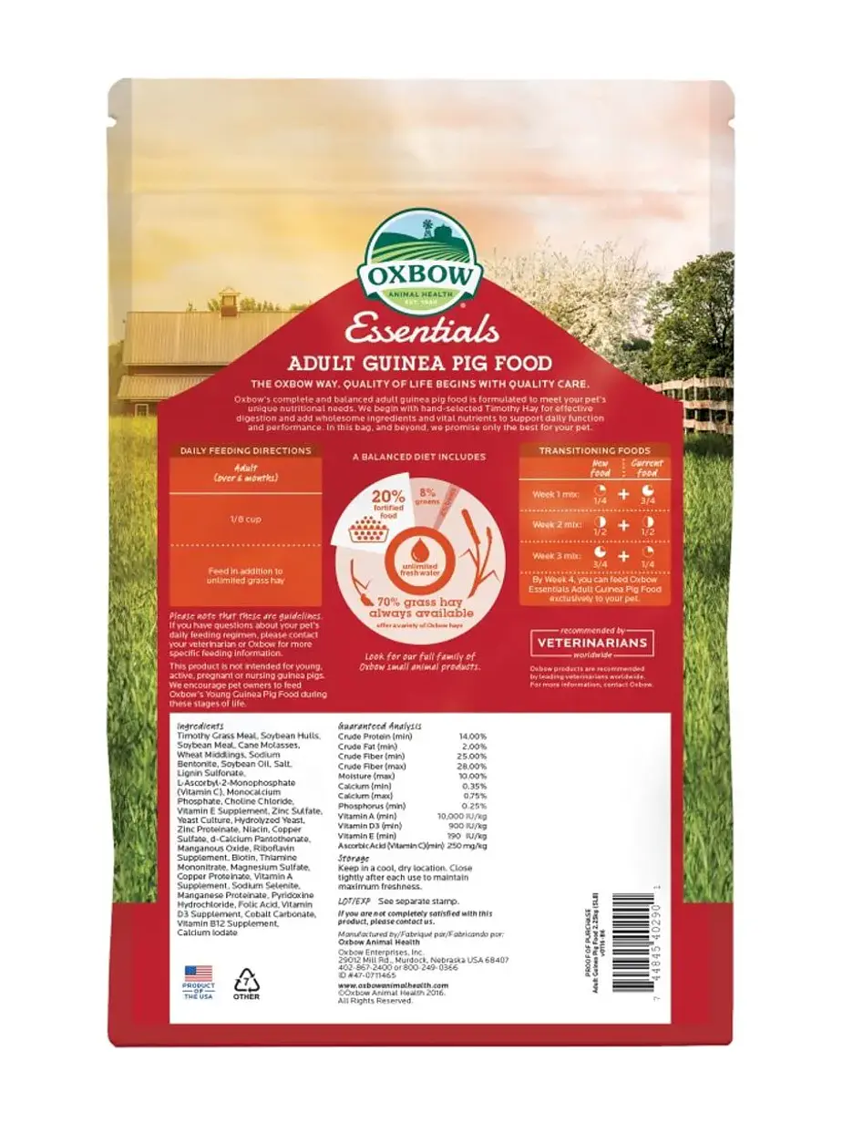 Alimento Oxbow Essentials para Cuy Adulto 2.25 Kilo - Alimento Premium Para Cuy 2