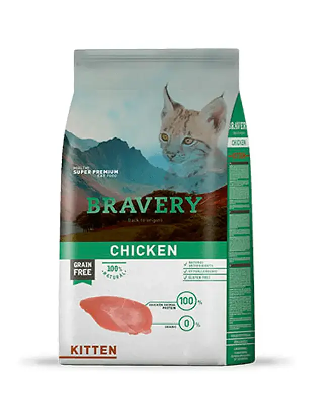 Bravery Gato Kitten Pollo 2 kilo - Alimento para Gatos Super premium Grain Free 1
