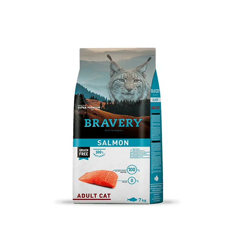Bravery Gato Adulto Salmon - Alimento para Gatos Super Premium Grain Free 1