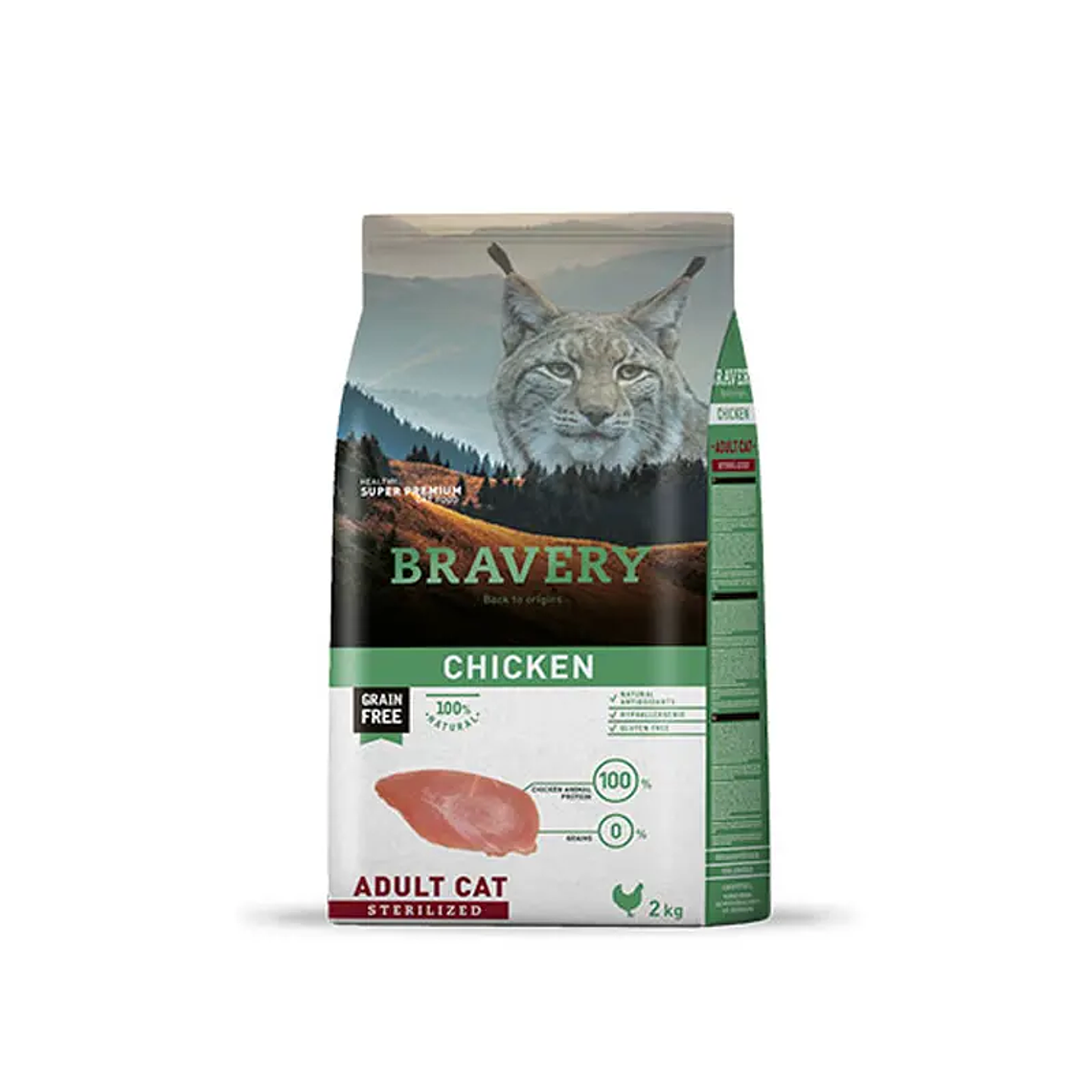 Bravery Gato Adulto Sterilized Pollo - Alimento Super Premium Grain Free 1