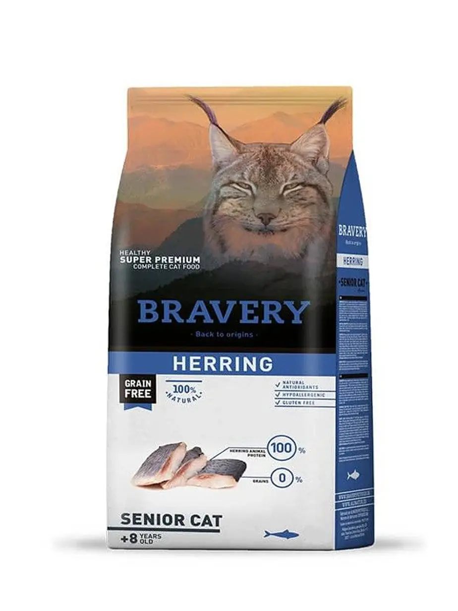 Bravery Gato Senior Herring - Alimento para Gatos Super Premium Grain Free 1