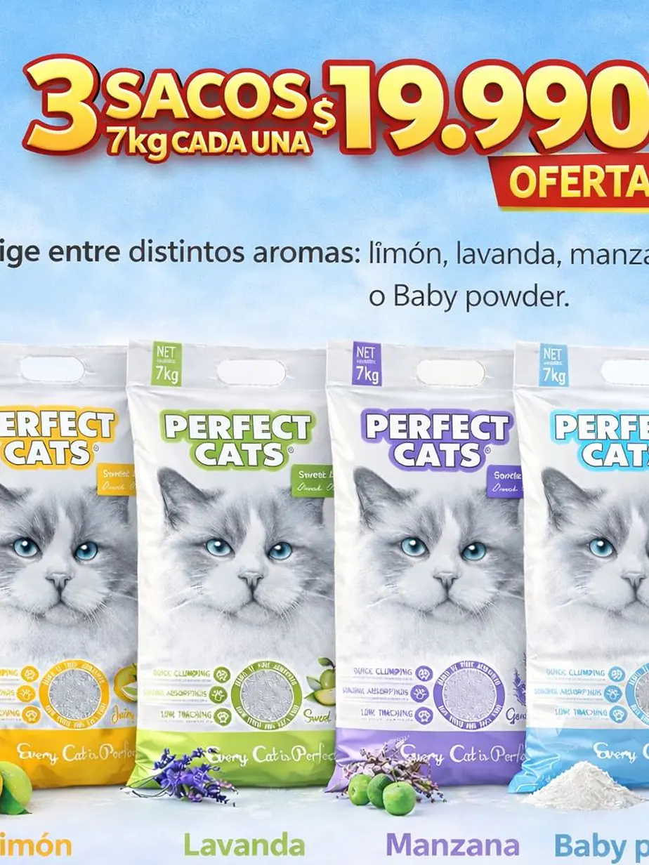 Arenas Perfect Cats Aromas Oferta 3 Unidades 7 Kilos C/U– Pack Total 21 kg para Gatos 1
