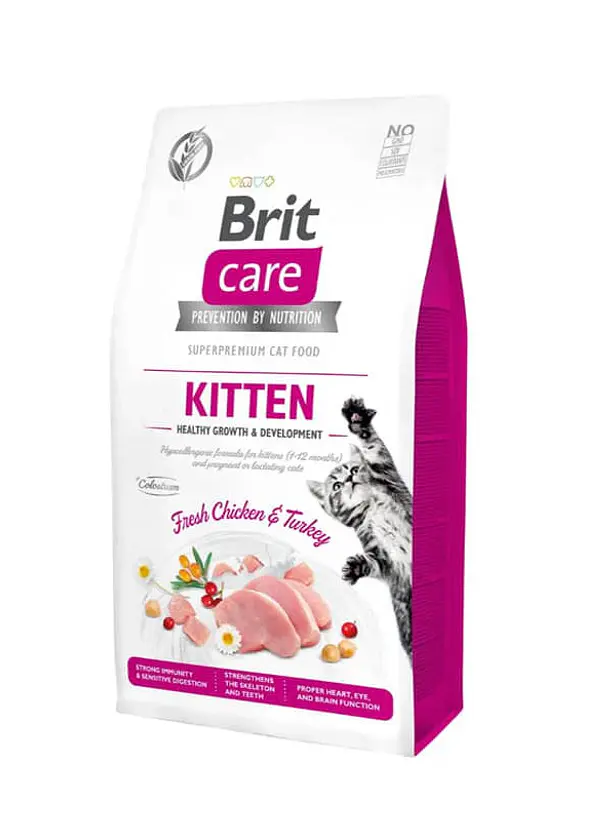 Brit Care Gato Kitten Healthy Growth & Development 2 Kilo - Alimento Super premiun Grain Free 1
