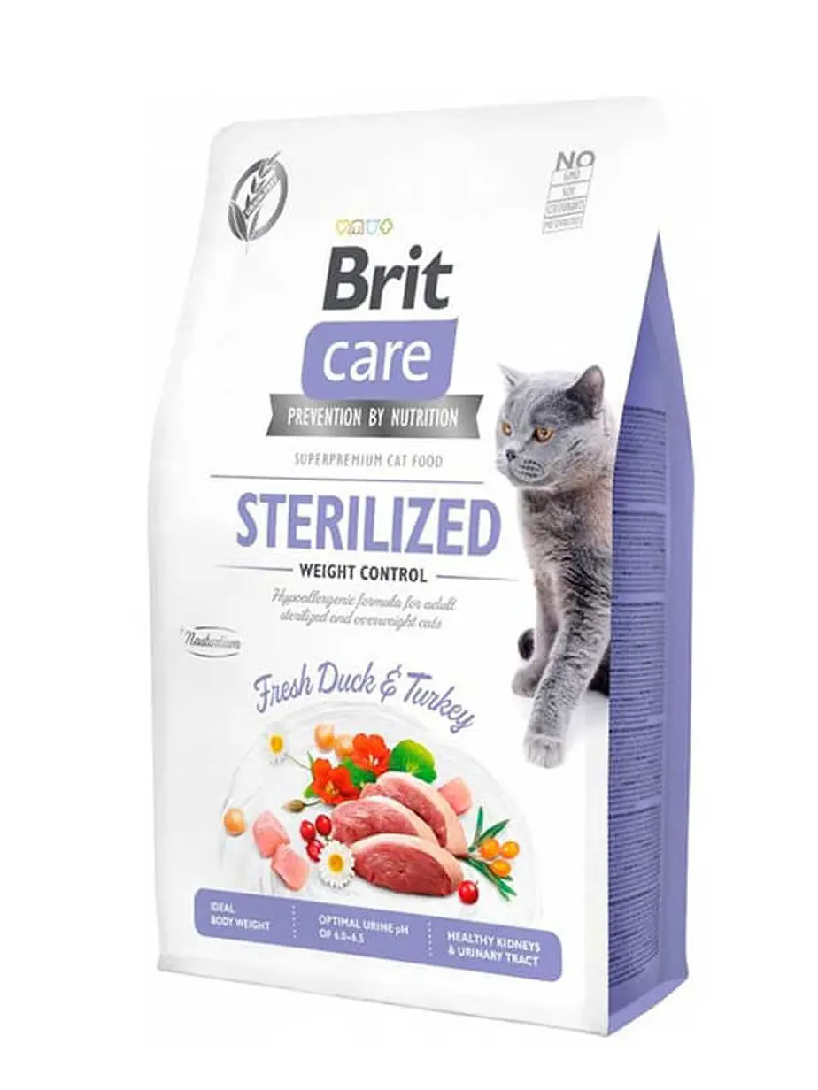 Brit Care Gato Sterilized Weight Control- Alimento Super premiun Grain Free 1