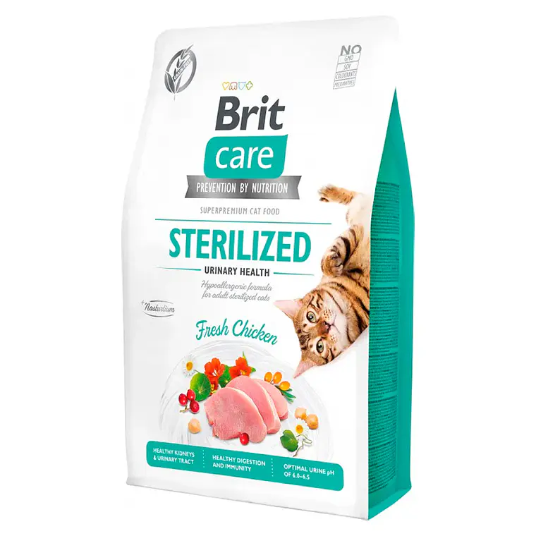 Brit Care Gato Sterilized Urinary Health- Alimento Super premiun Grain Free 1
