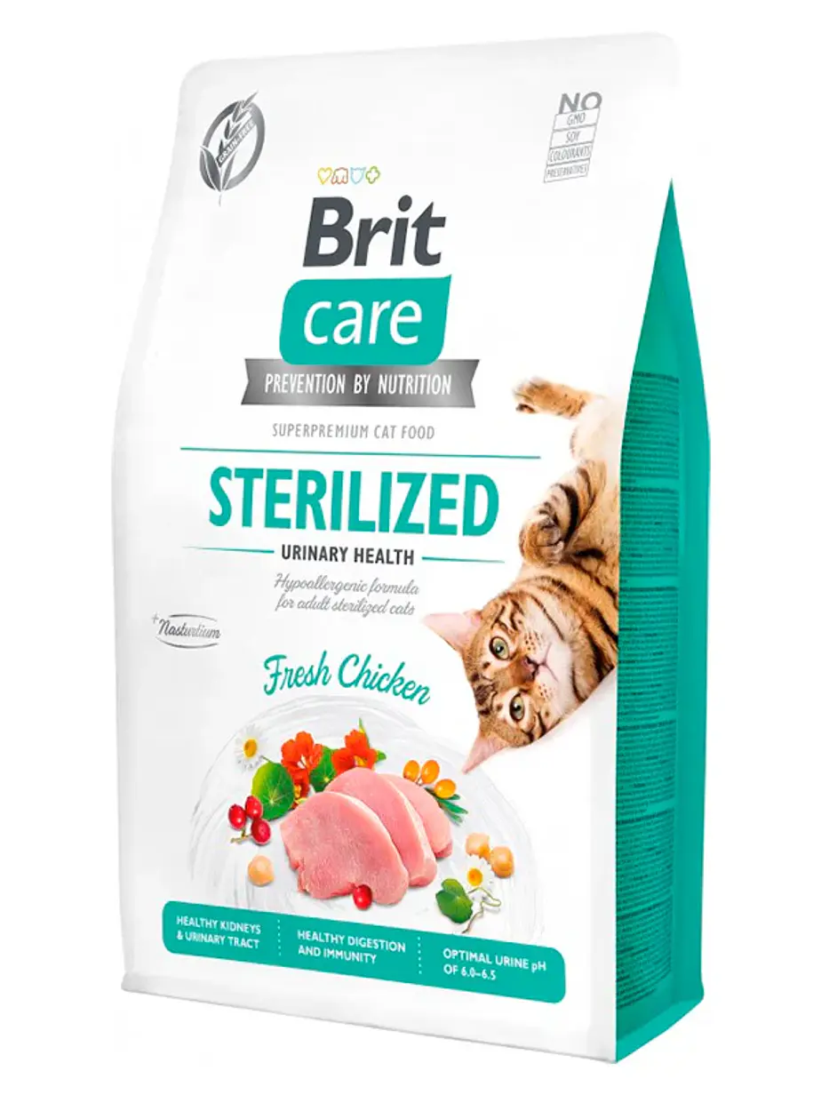Brit Care Gato Sterilized Urinary Health- Alimento Super premiun Grain Free 1