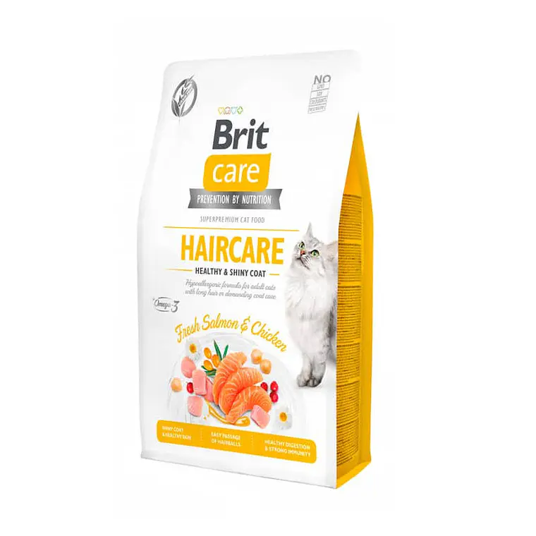 Brit Care Gato Haircare Healthy Shyni Coat- Alimento Super premiun Grain Free 1