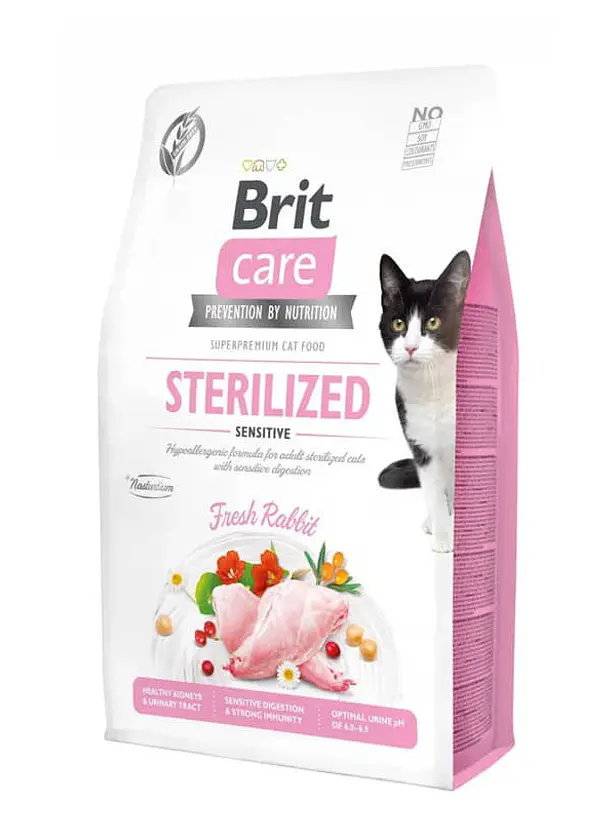 Brit Care Gato Sterilized Sensitive - Alimento Super premiun Grain Free 1