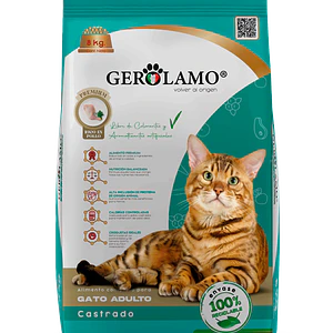 Gerolamo Gato Adulto Castrado Sabor Pollo 2,7 kg – Alimento Seco Premium para Gatos Esterilizados