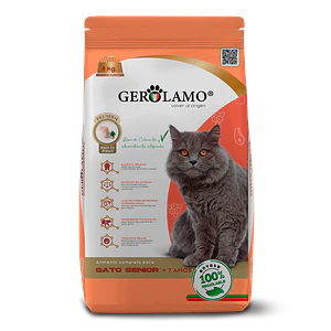 Gerolamo Gato Senior Pollo 2,7 kg – Alimento Seco Premium para Gatos Senior