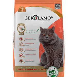 Gerolamo Gato Senior Pollo 2,7 kg – Alimento Seco Premium para Gatos Senior