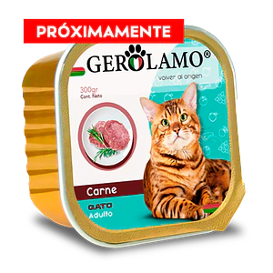Gerolamo Pate Gato Adulto Sabor Carne - 300 Gramos - Alimento Humedo para gatos adultos