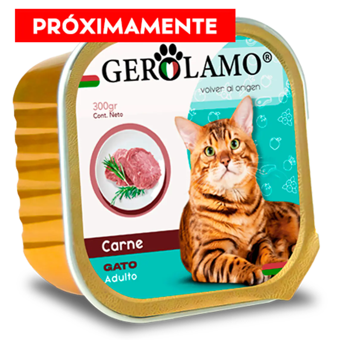 Gerolamo Pate Gato Adulto Sabor Carne - 300 Gramos - Alimento Humedo para gatos adultos 1