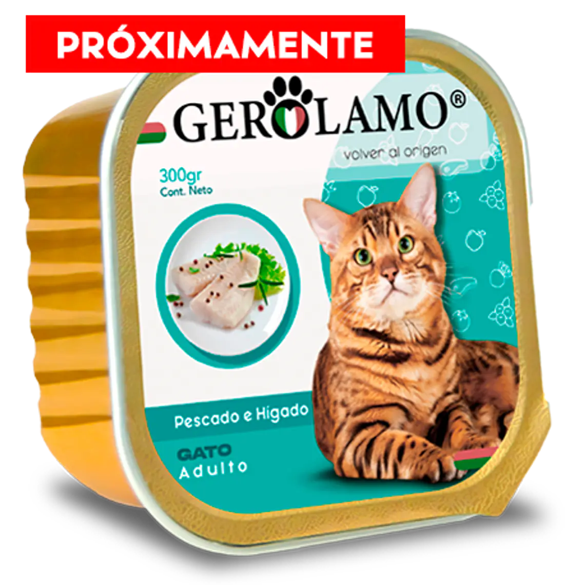 Gerolamo Pate Gato Adulto Sabor Percado e Higado - 300 Gramos - Alimento Humedo para gatos adultos 1