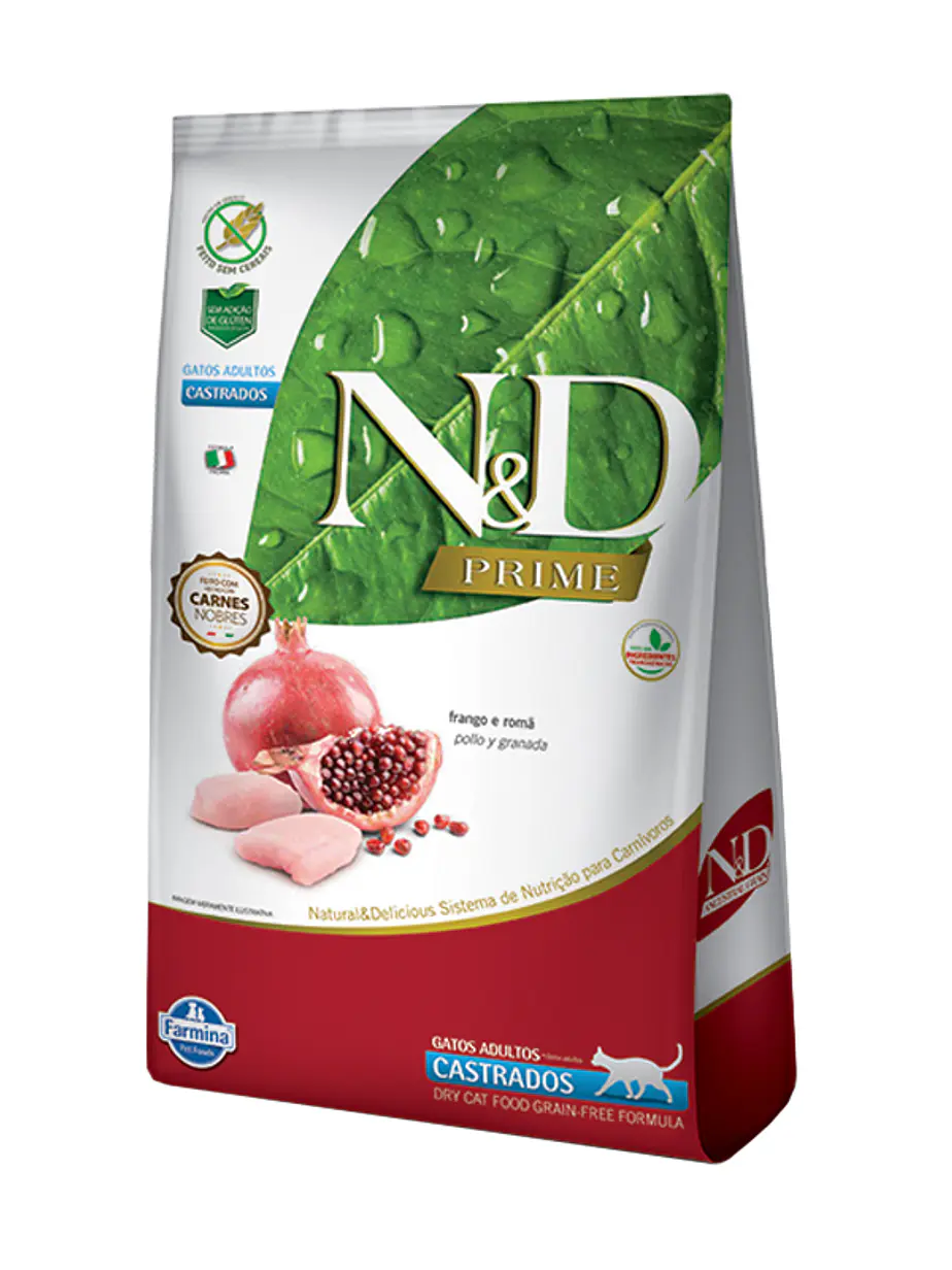 N&D Prime Gato Adulto Castrado Pollo Granada - Alimento Super Premium Grain Free 1