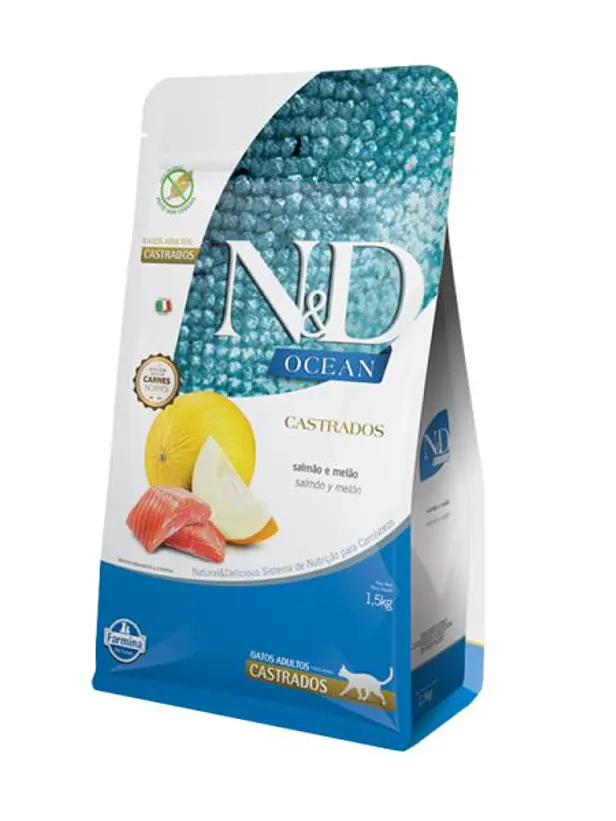 N&D Ocean Gato Castrado Salmon y Melon - Alimento super premium Grain Free 1