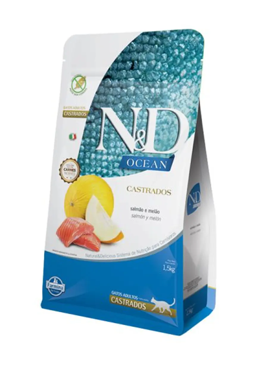 N&D Ocean Gato Castrado Salmon y Melon - Alimento super premium Grain Free 1