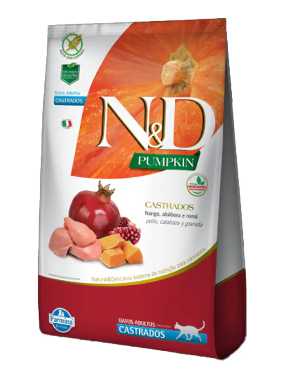 N&D Pumpkin Castrado Pollo, Calabaza y Granada - Alimento Super premium Grain free 1
