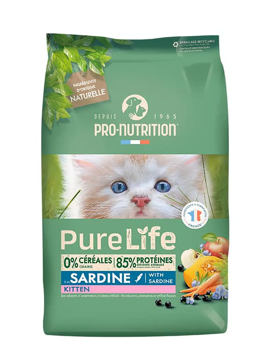 Pure Life Pro Nutrition Gato Kitten with Sardine- Alimento super premium Grain Free 1