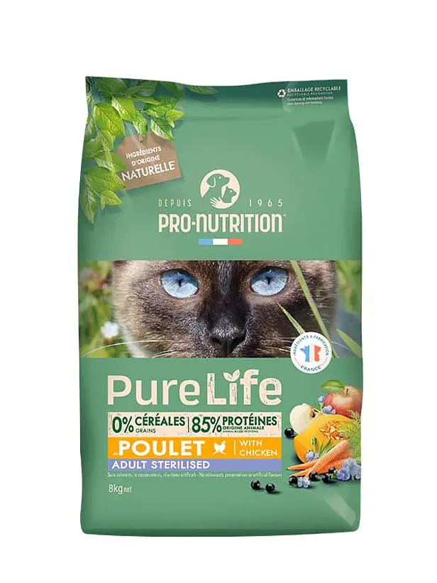 Pure Life Pro Nutrition Gato Adulto Sterelized Pollo- Alimento super premium Grain Free 1