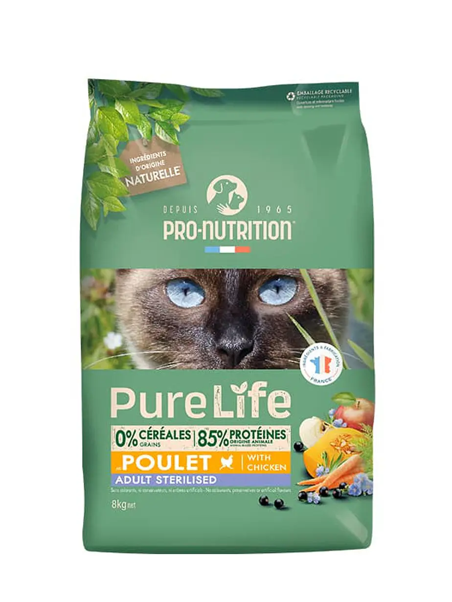 Pure Life Pro Nutrition Gato Adulto Sterelized Pollo- Alimento super premium Grain Free 1