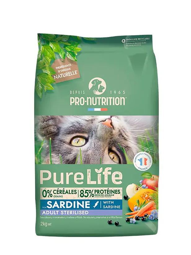 Pure Life Pro Nutrition Gato Adulto Sterelized With Sardine- Alimento super premium Grain Free 2
